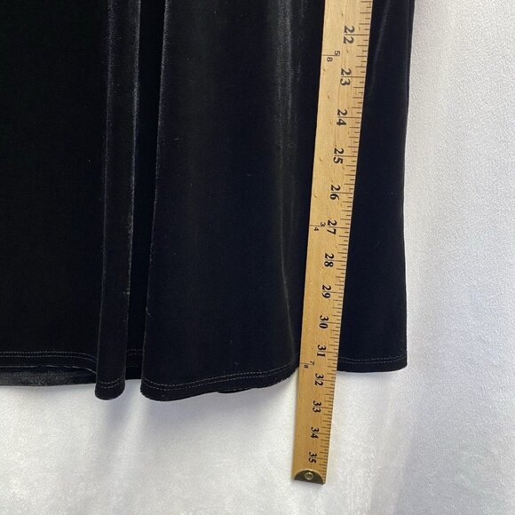 NY Collection Velvet Elastic Waist Flare Long Skirt Woman Sz 2X Black Used - Picture 10 of 14